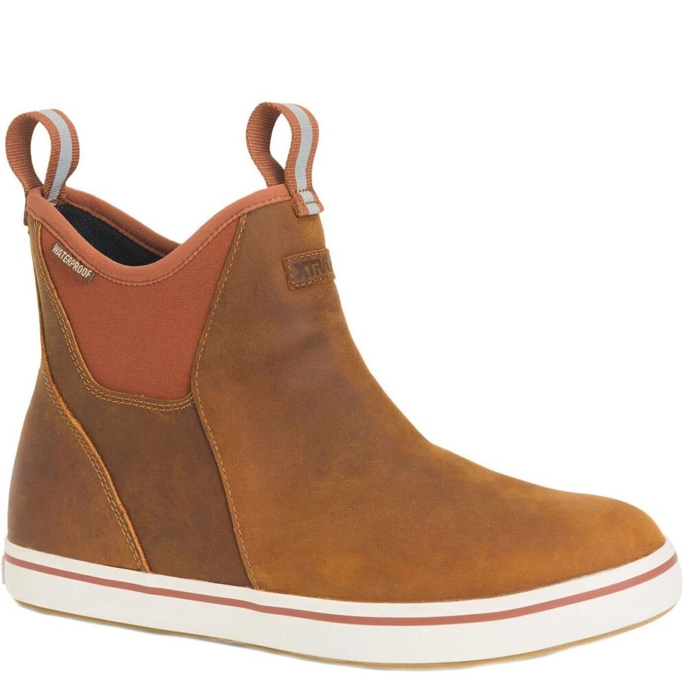 Xtratuf Men's 6 Inch Leather Ankle Deck Boot Burnt Orange 7